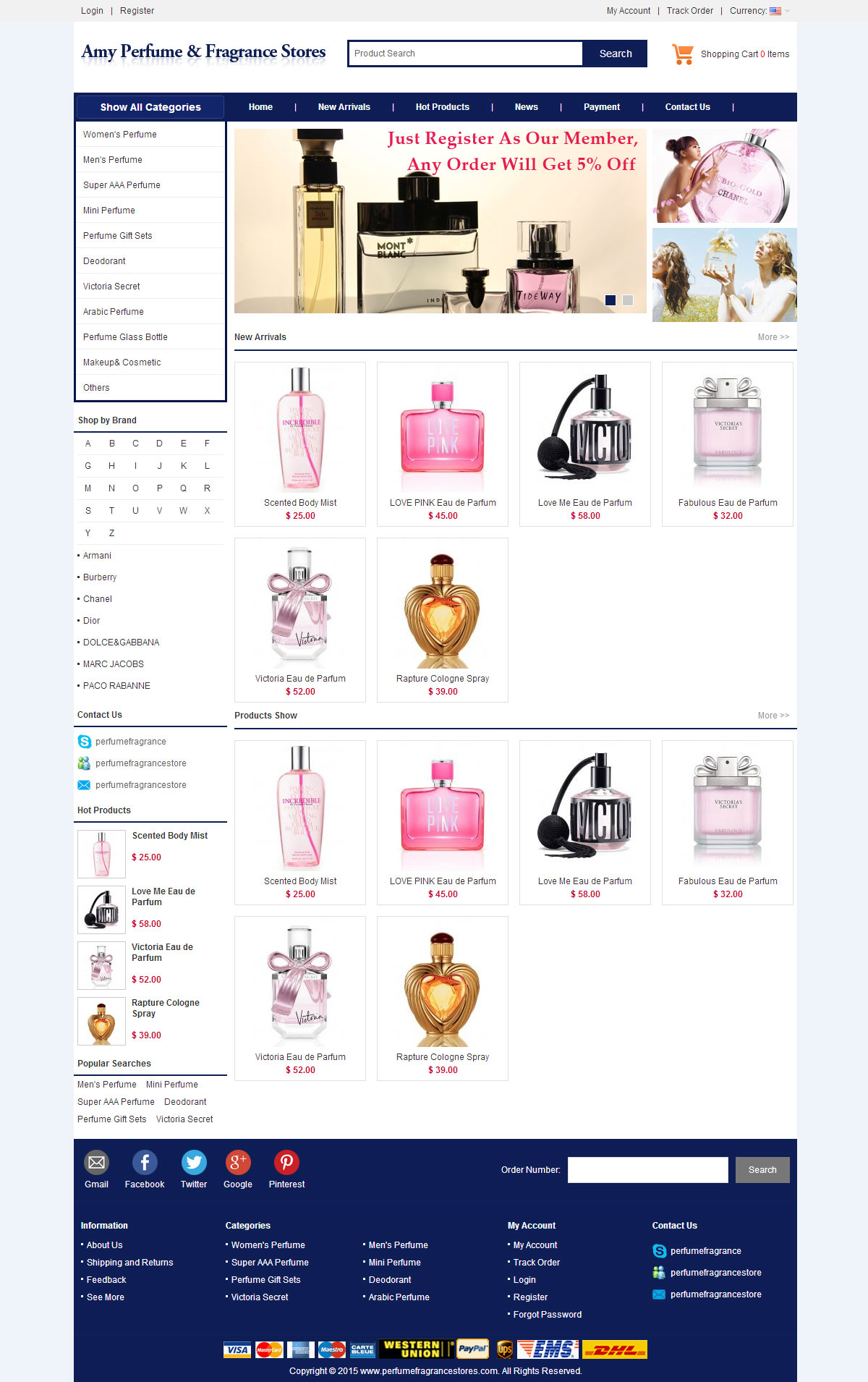 外贸香水网站b2c设计